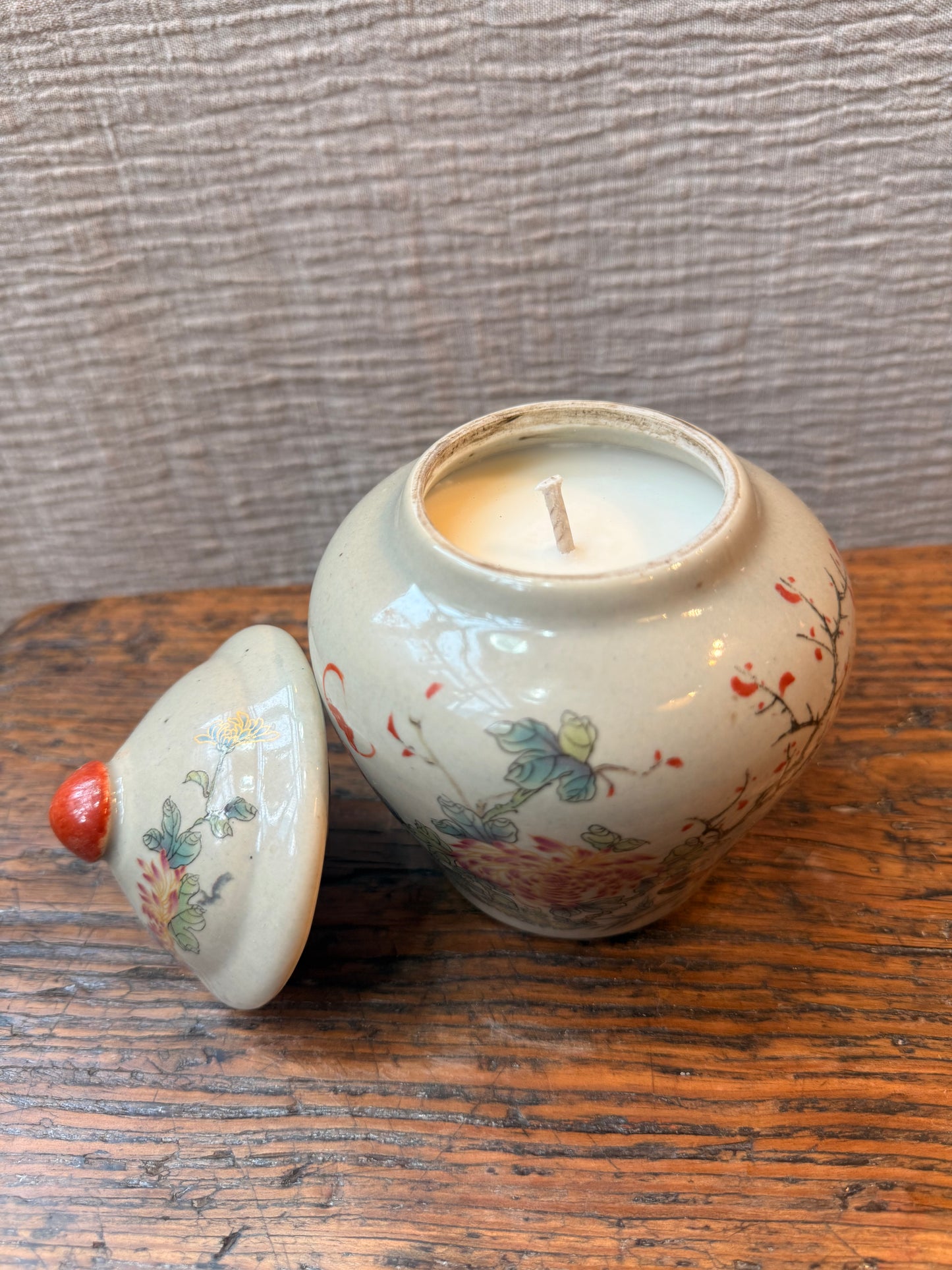 Minted temple floral Candle Jar