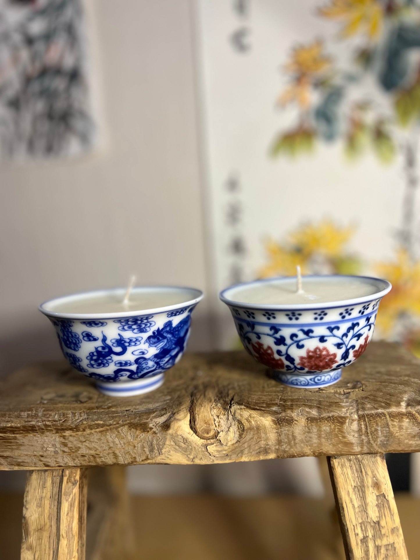 Pair of tea bowl candles