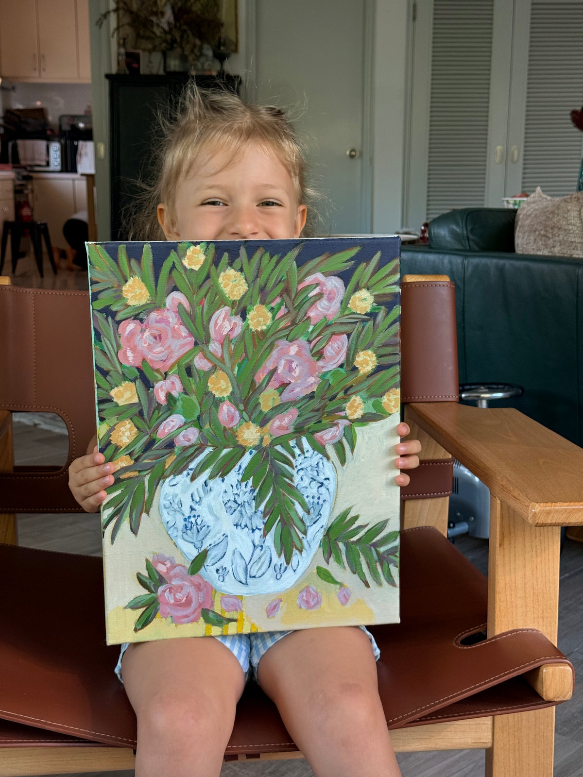 “Peonies’ last day” acrylic on canvas