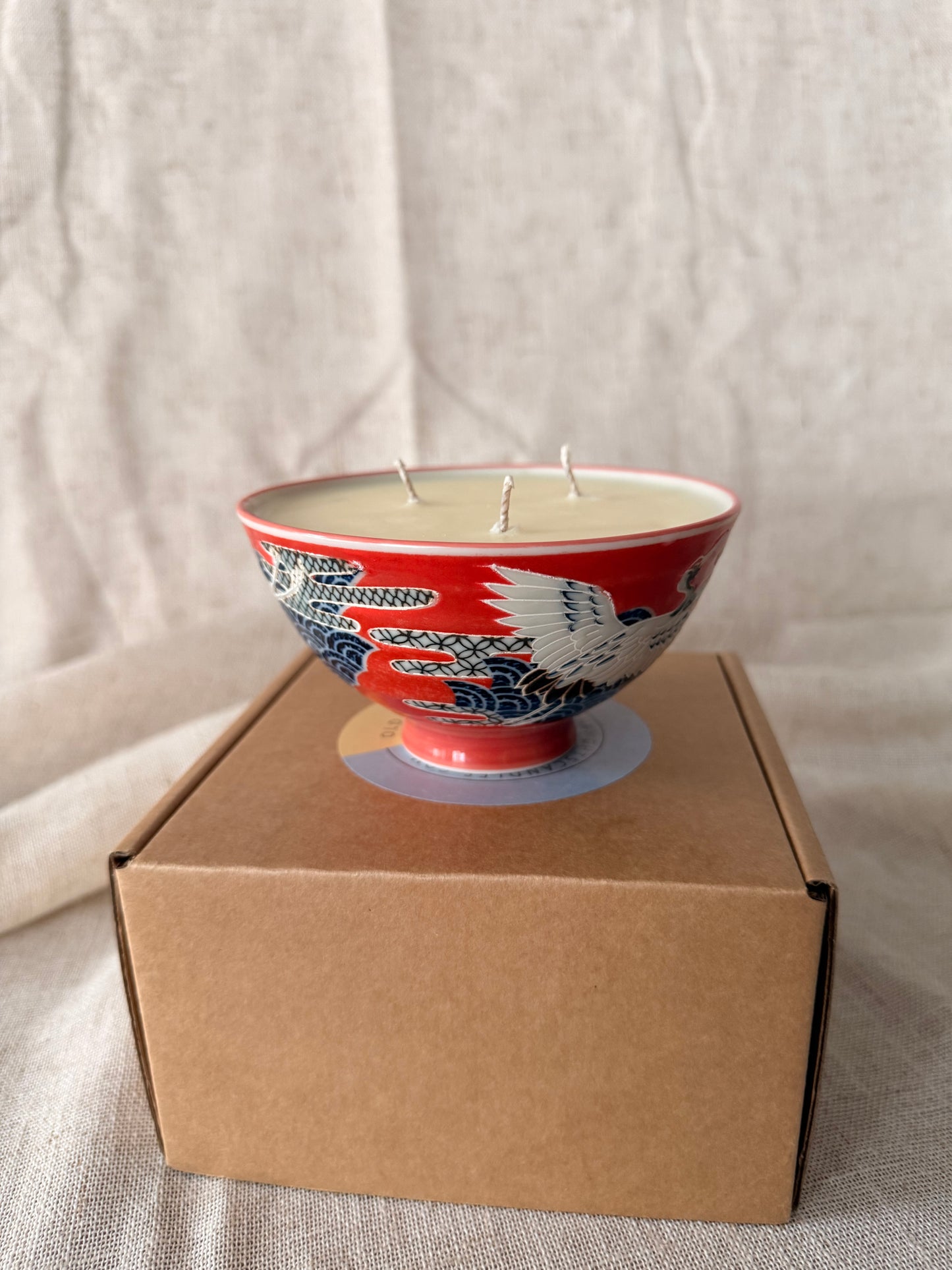 Japanese Crane bowl Candle