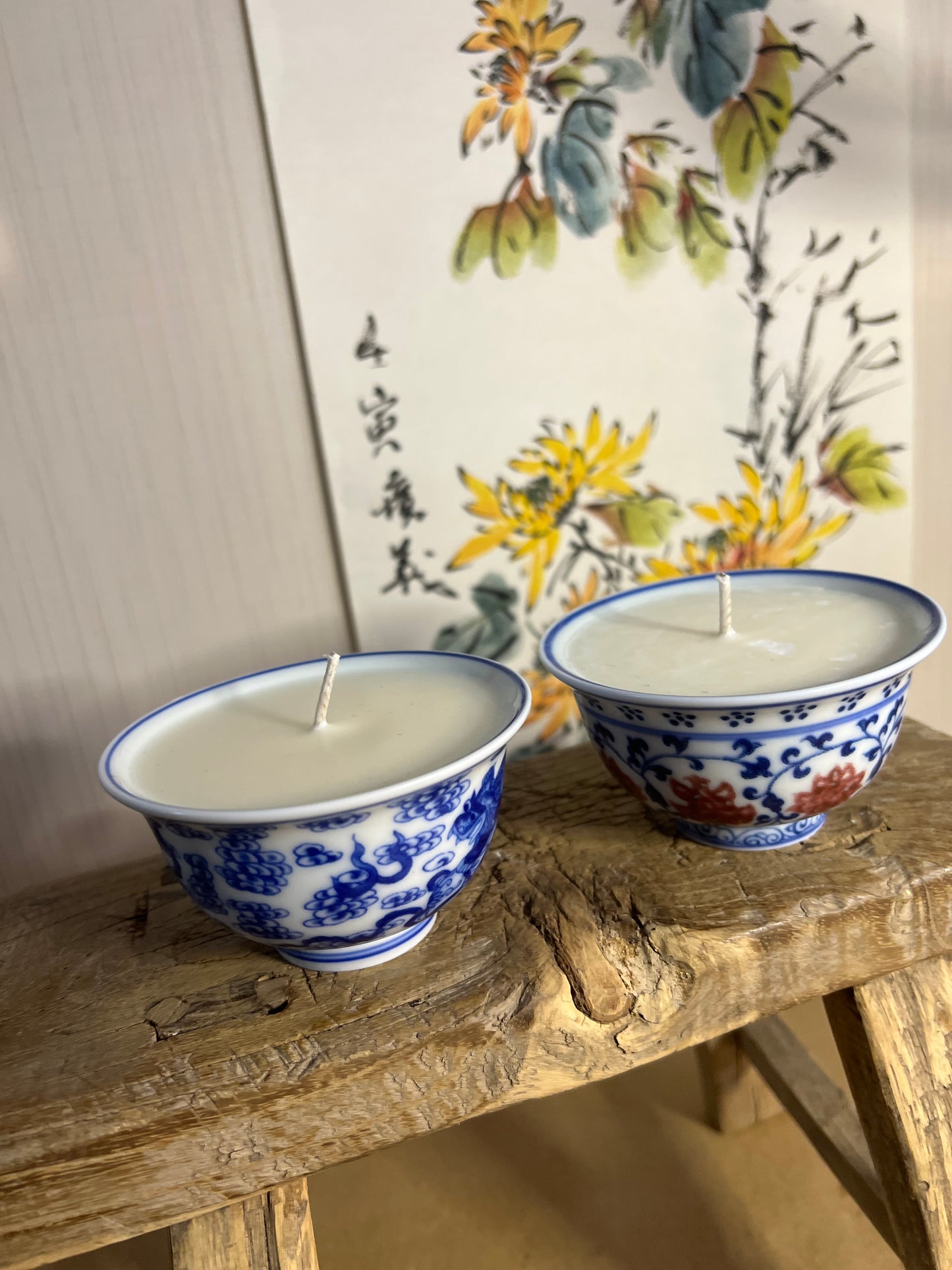 Pair of tea bowl candles