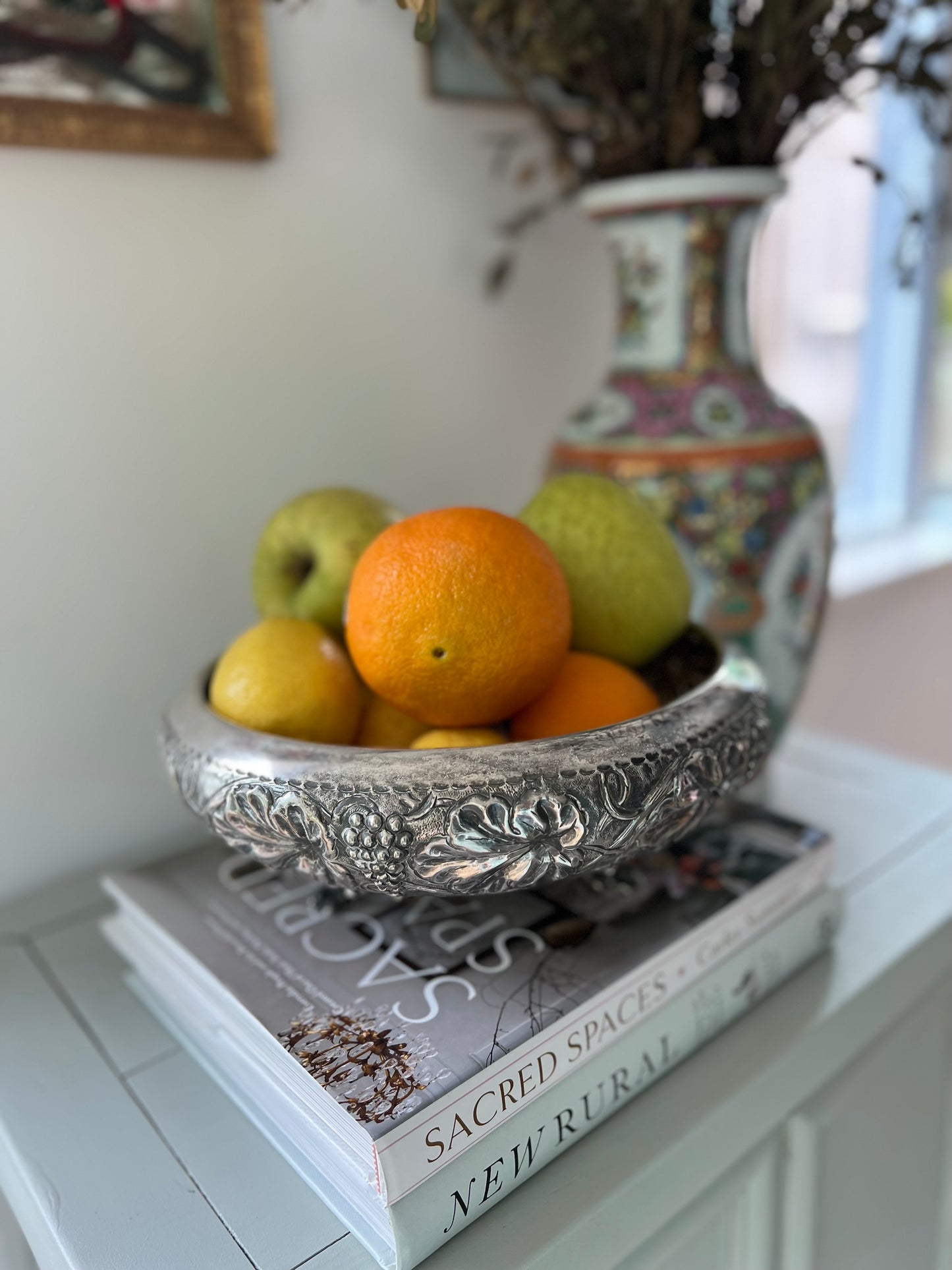 Silver plated 24cm wide fruit bowl