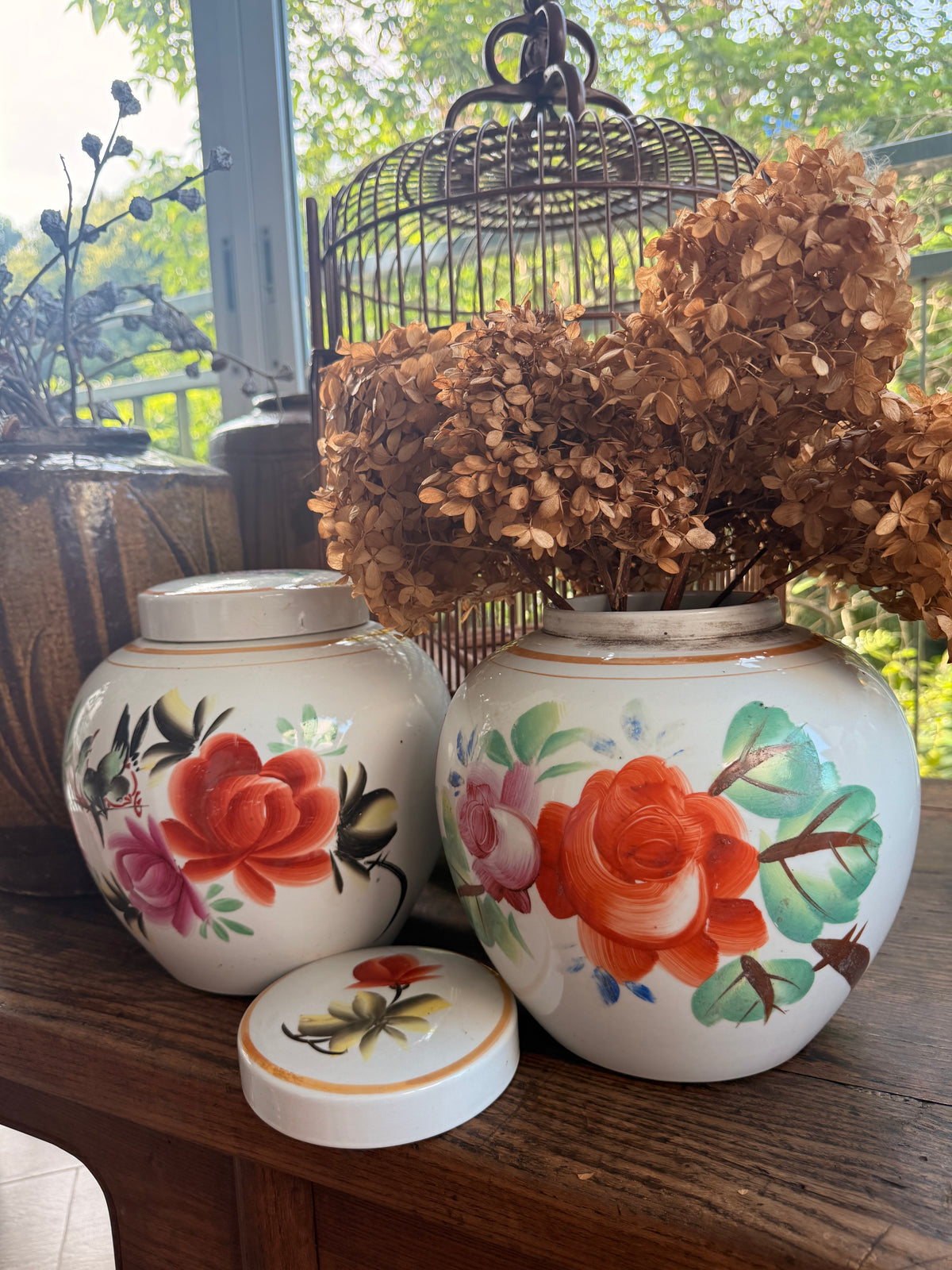 Republic Era hand-painted Ginger Jars