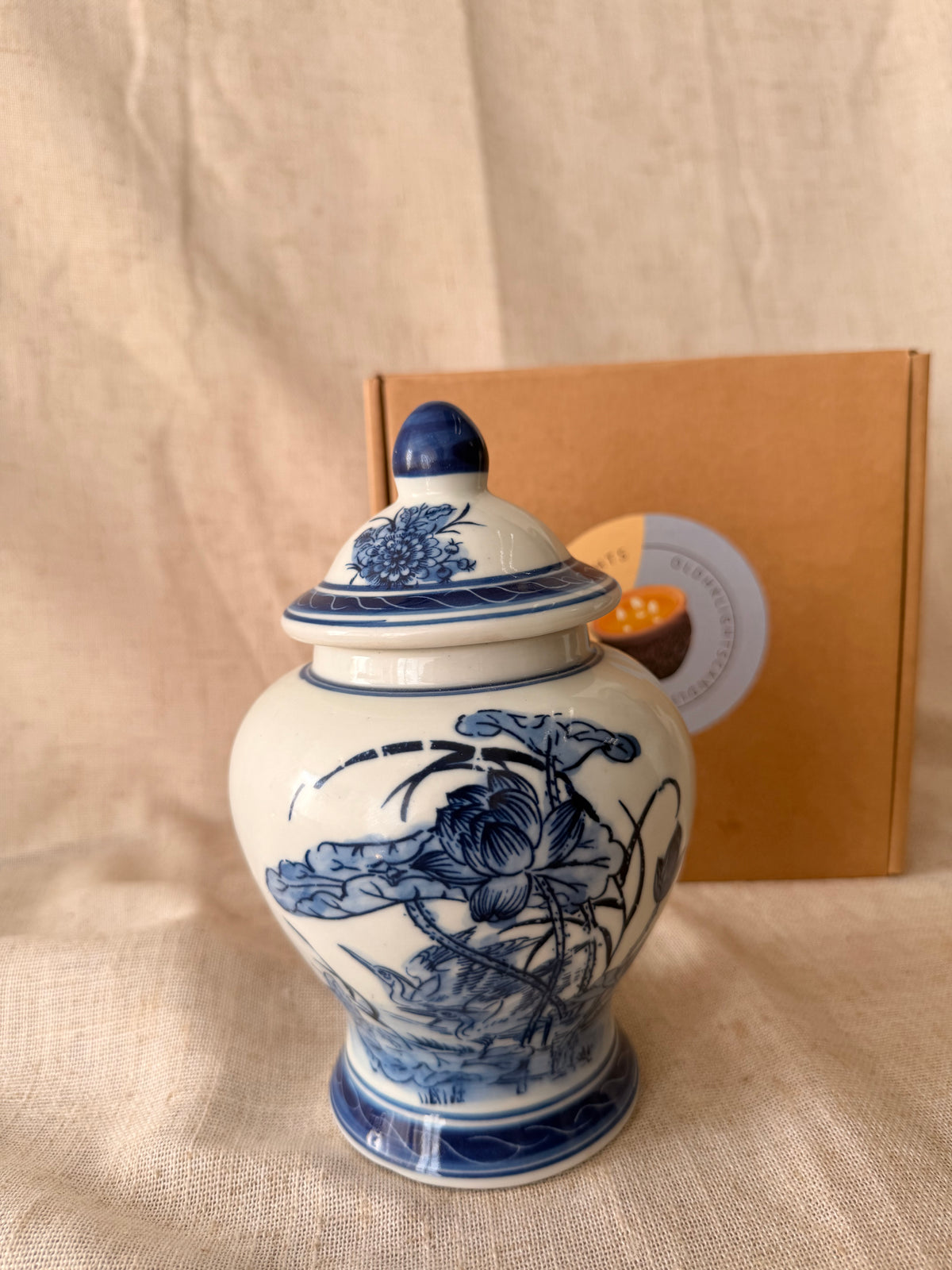 Blue and white Lotus Temple Candle