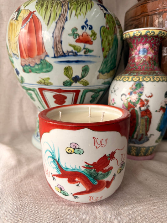 Iconic Red Phoenix Dragon cylinder Candle