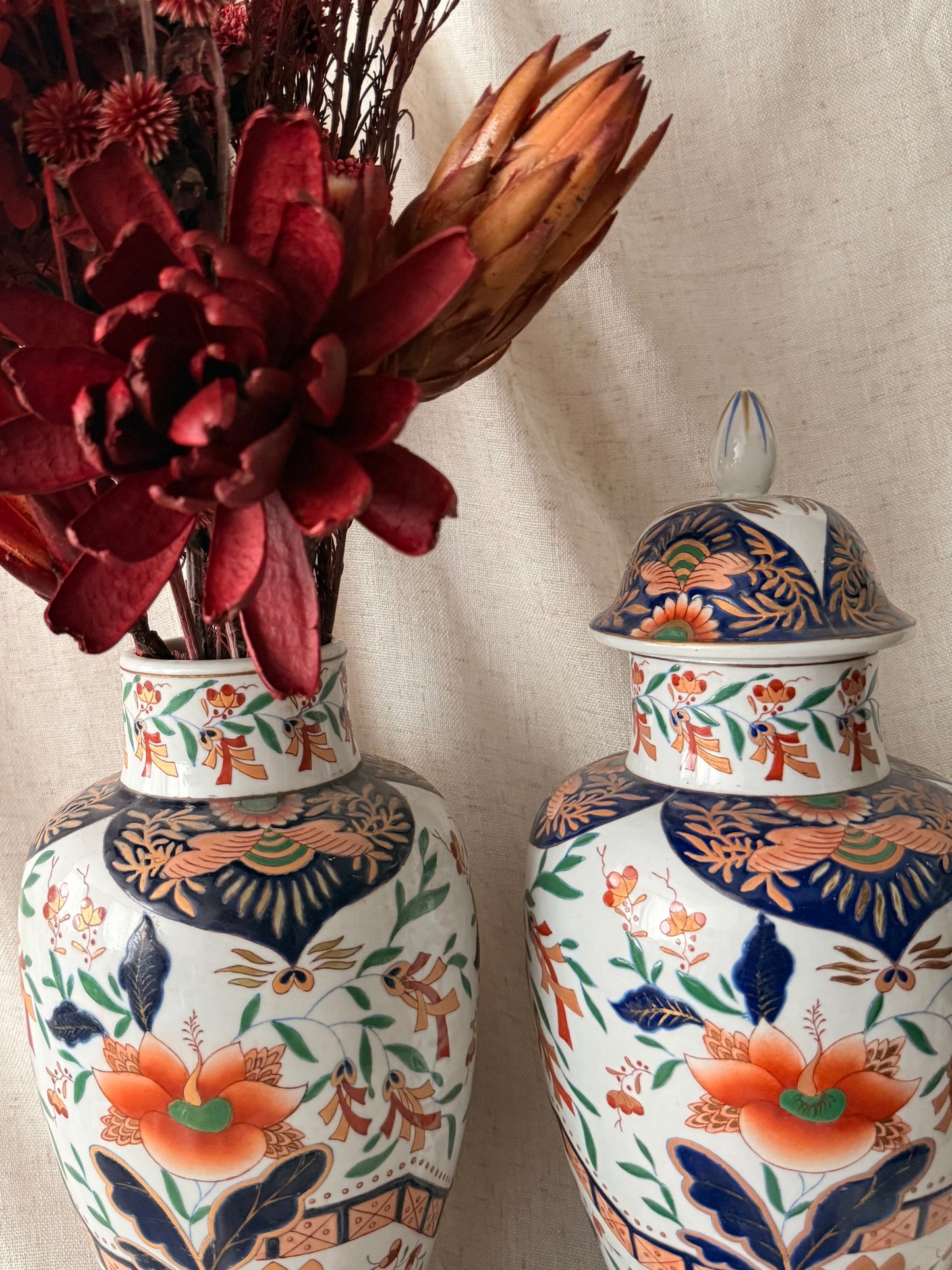 Imari style hand painted in HK jars