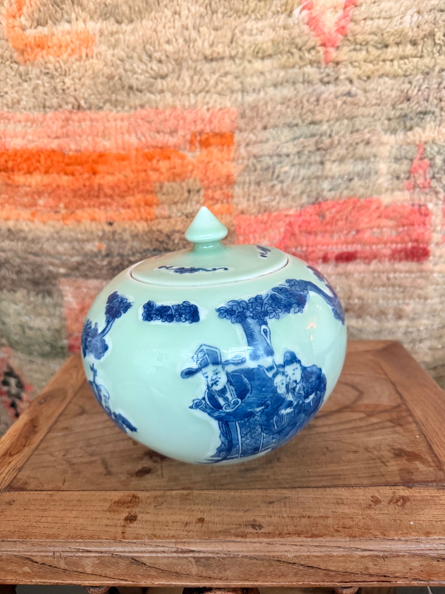 Blue and Mint Wisemen jar Candle