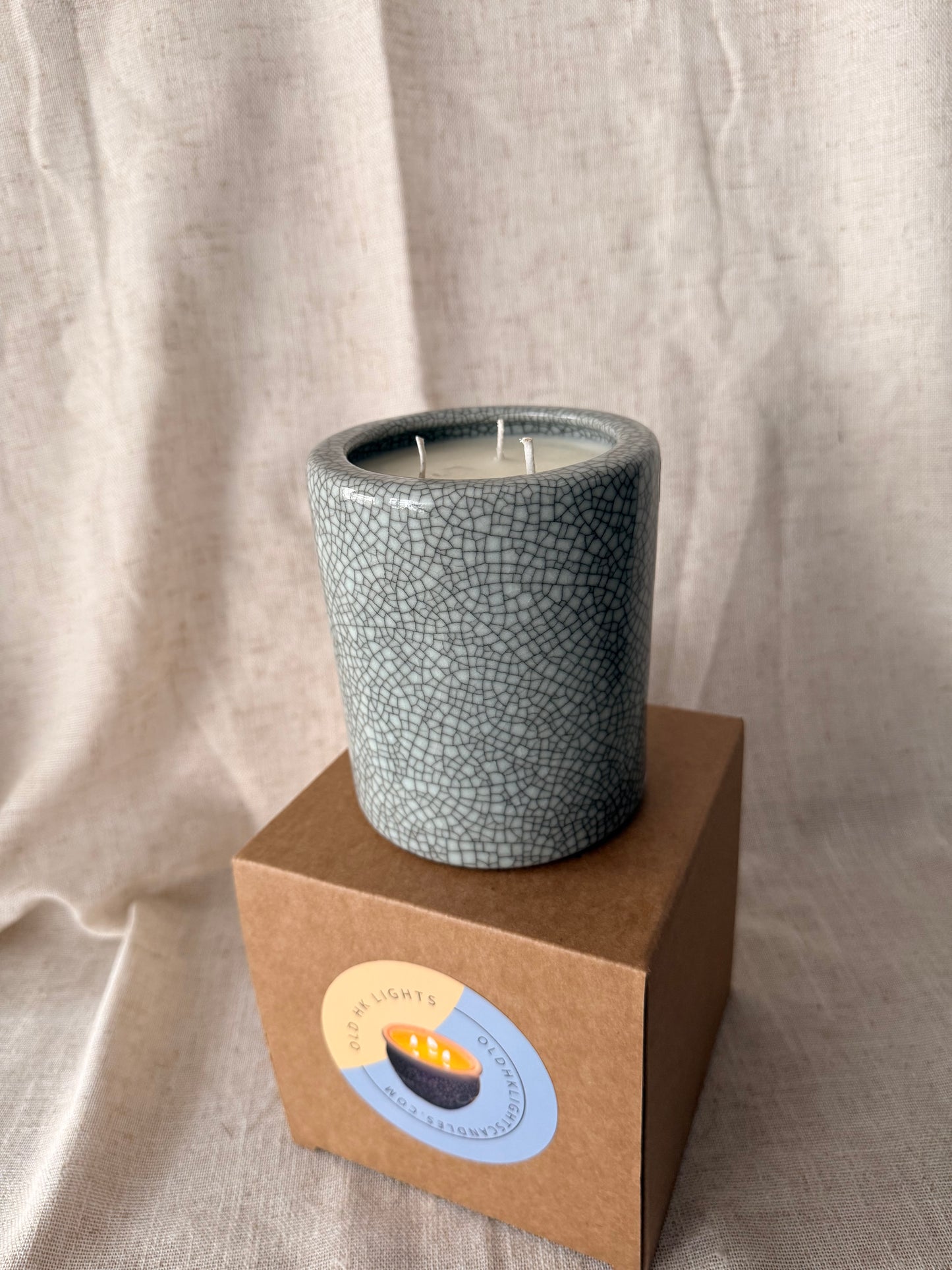 Celadon calligraphy brush pot Candle