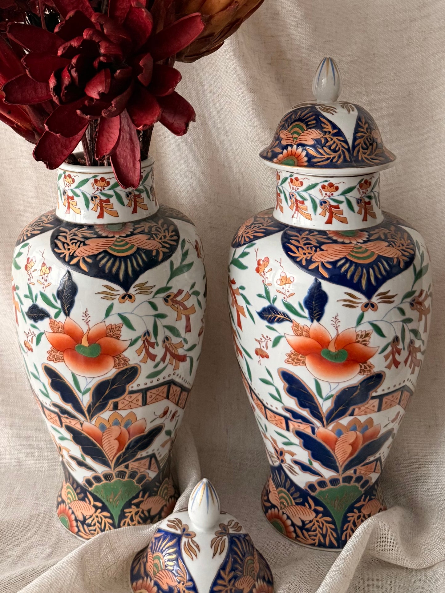 Imari style hand painted in HK jars