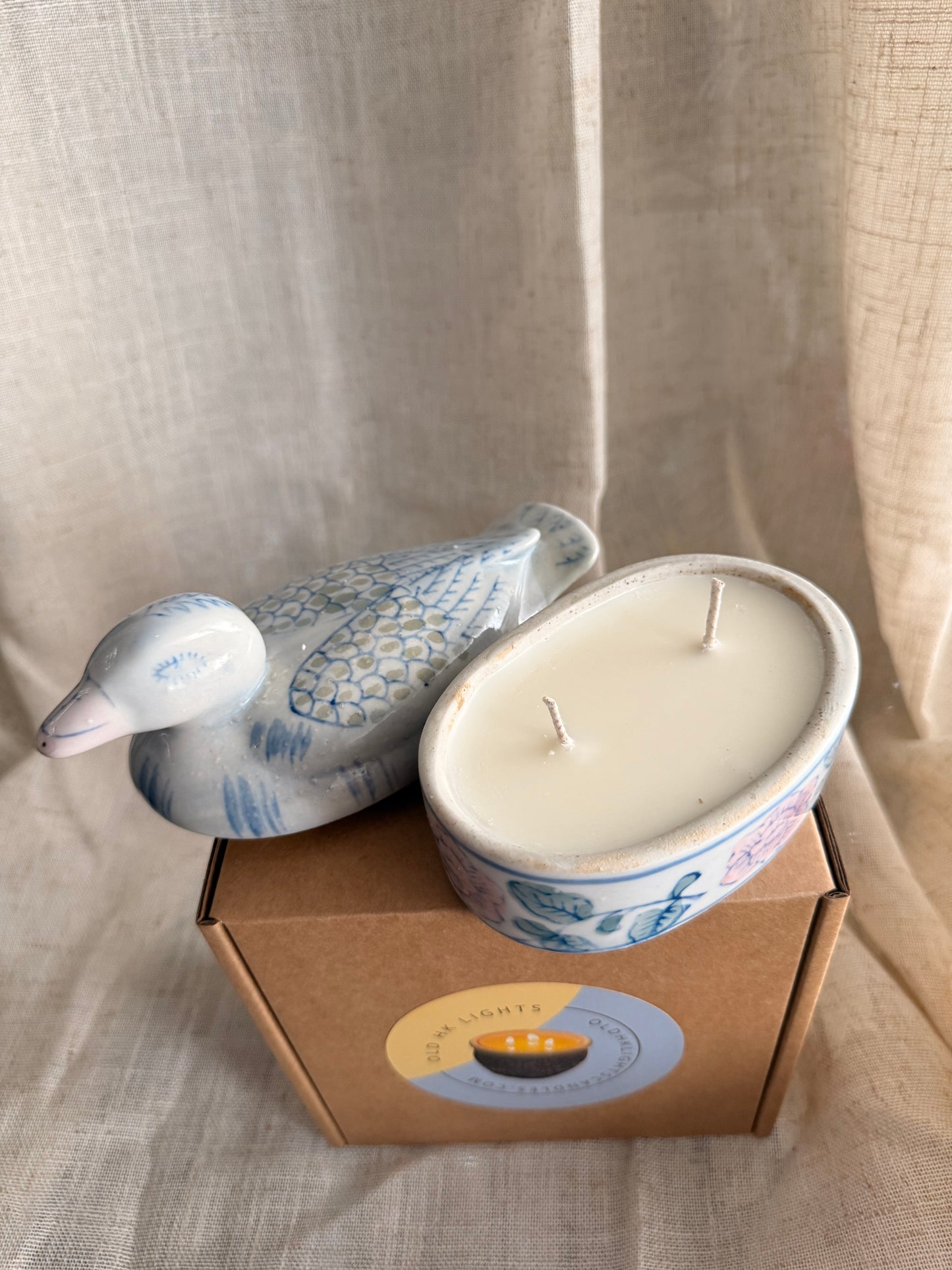 Hand painted duck candle