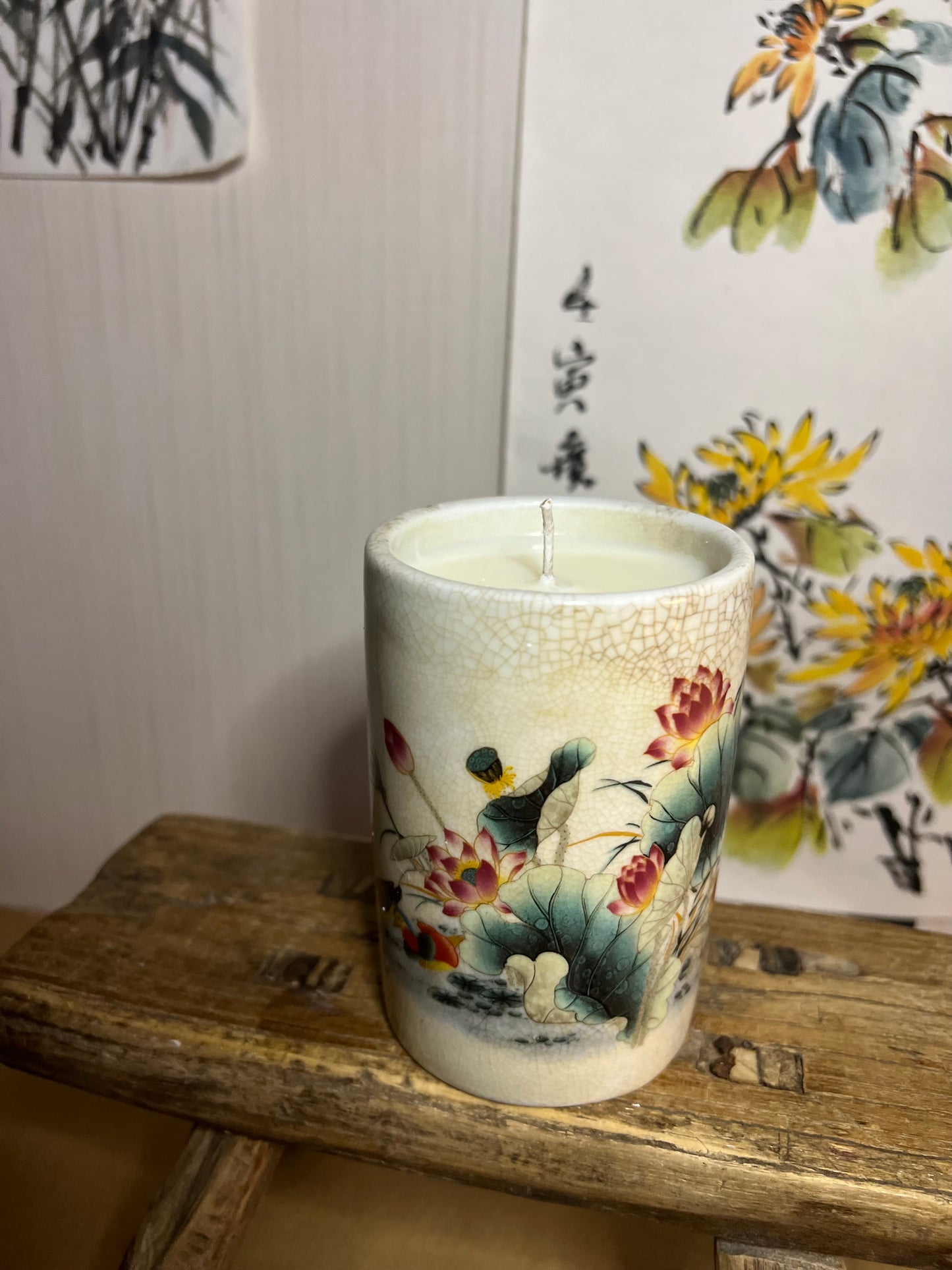 Lotus brush pot 1 wick Big Wave Bay Candle