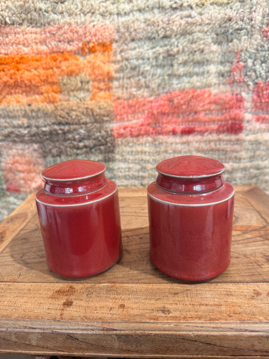 Burgundy ceramic jar 1 wick candle