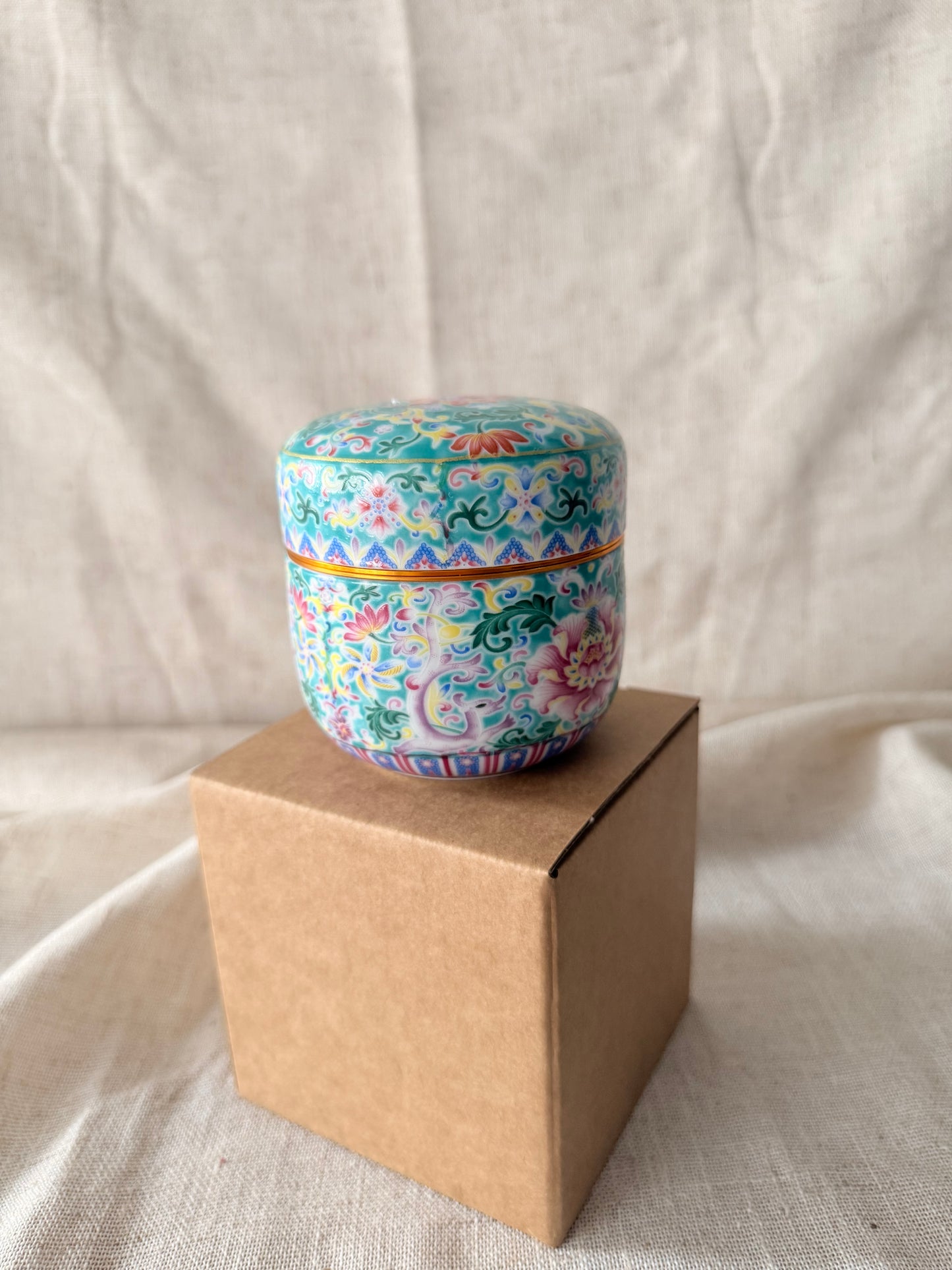Turquoise small box Candle