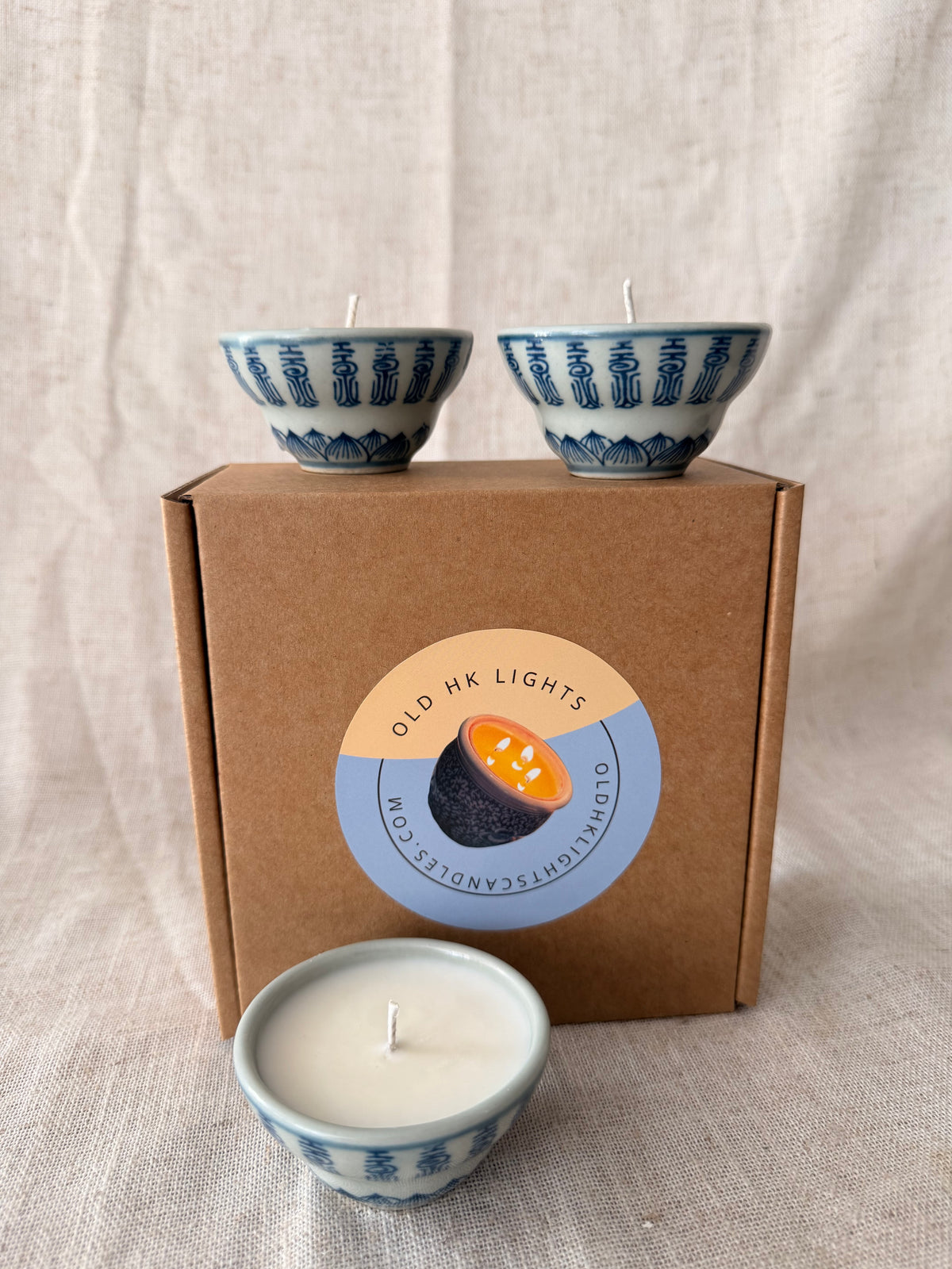 Set of 3 mini lotus Tea Cup Candles