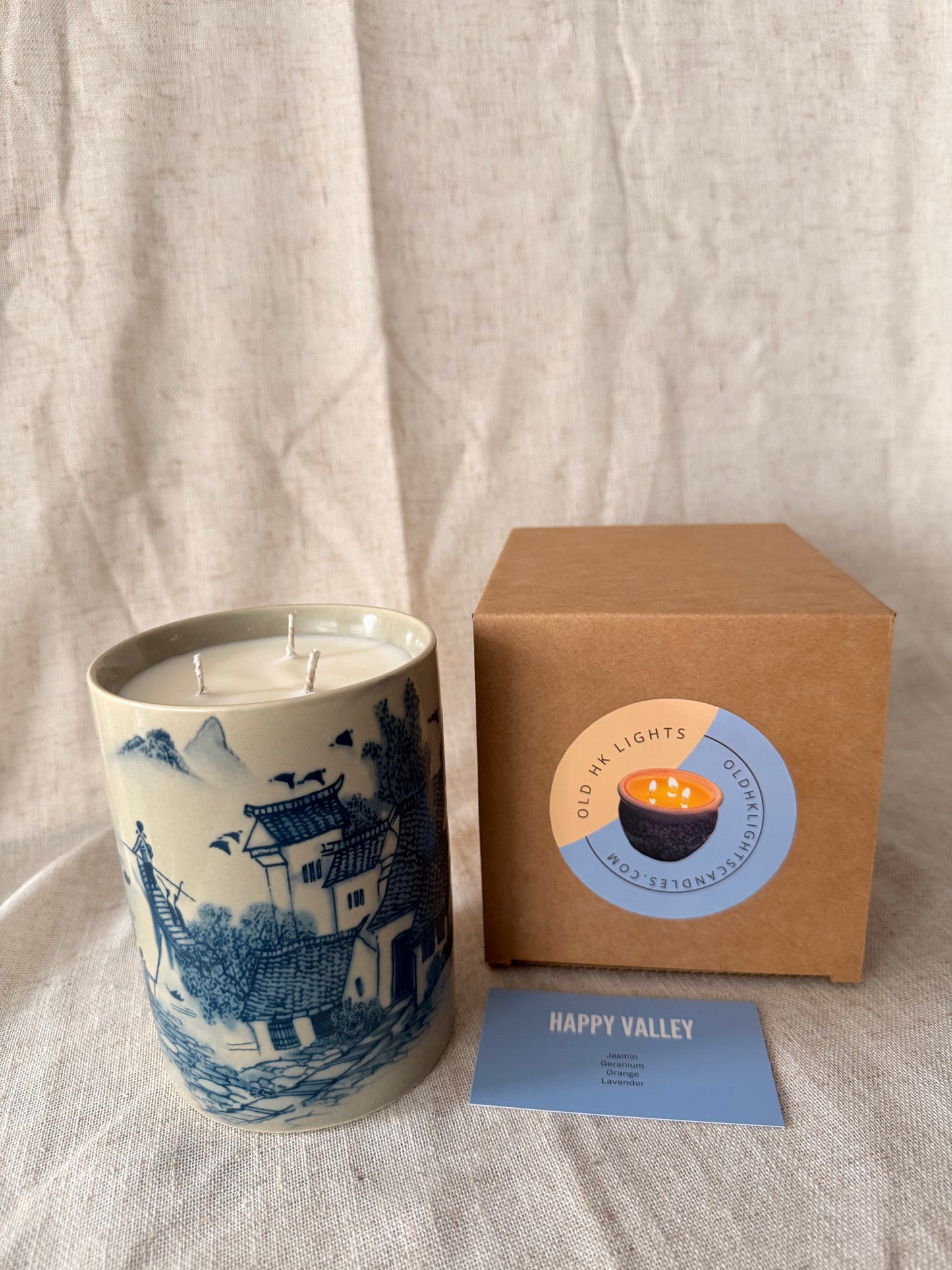 Landscape brush Pot 3 wicks Candle